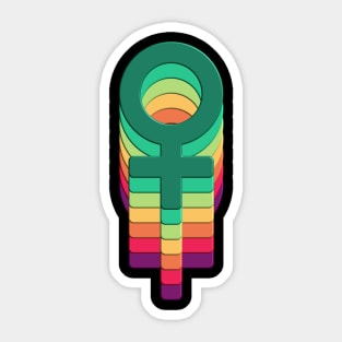 Colorful female symbol girl power Sticker